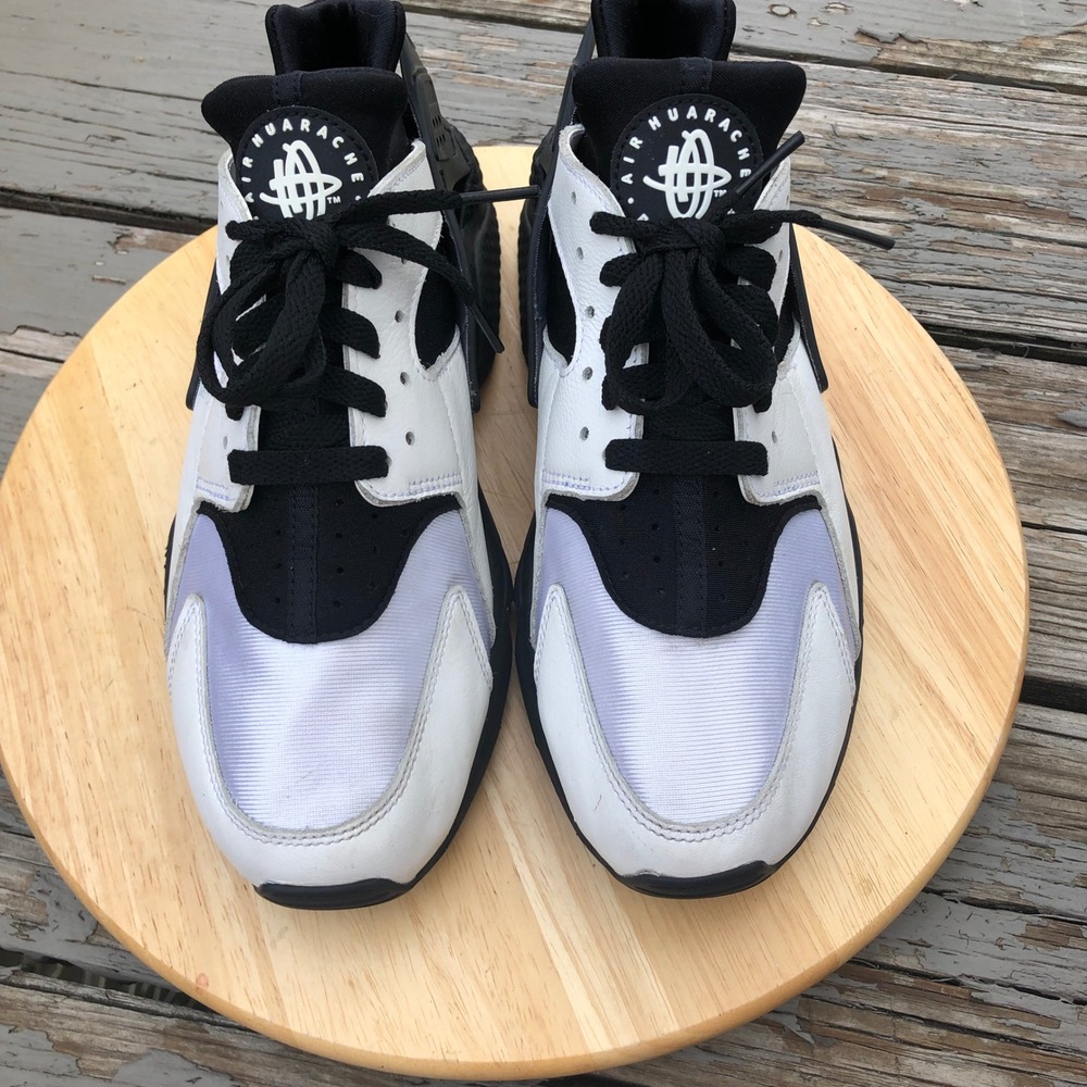 Nike Air Huarache Shoes Mens 9.5 Orca Panda Oreo White Black DD1068-109 Running - Picture 3 of 14